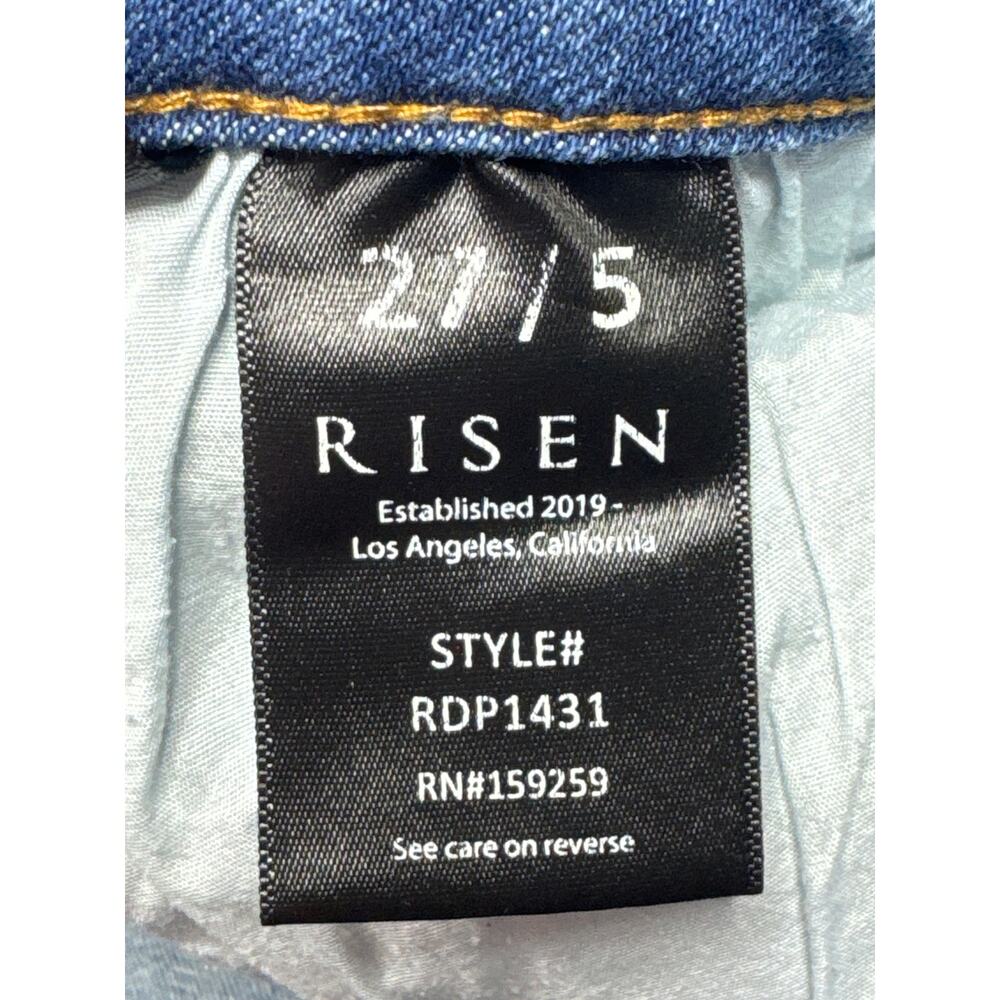 Risen Jeans Women's Distressed Straight Leg Stretch Blue Jeans - 27/5 (27x26.5)* - Picture 5 of 7